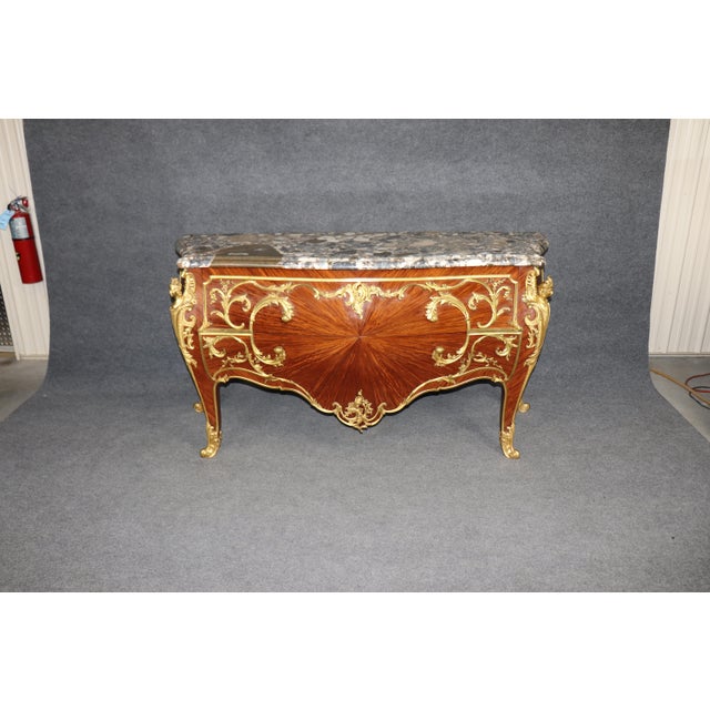 Palatial 19th C. Louis XV Bronze Mounted Figural Marble Top Commode by Rosel For Sale - Image 4 of 15