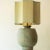 1970s Large Pistachio Green Ceramic Table Lamp with Silk Lampshade attributed to R. Houben, 1970s For Sale - Image 5 of 10