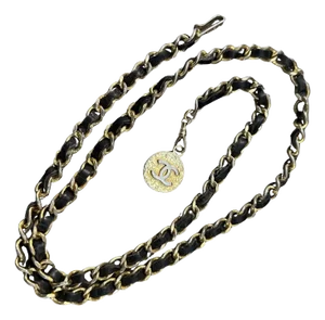 An Iconic 1990s Leather and Metal Chain Belt by Chanel