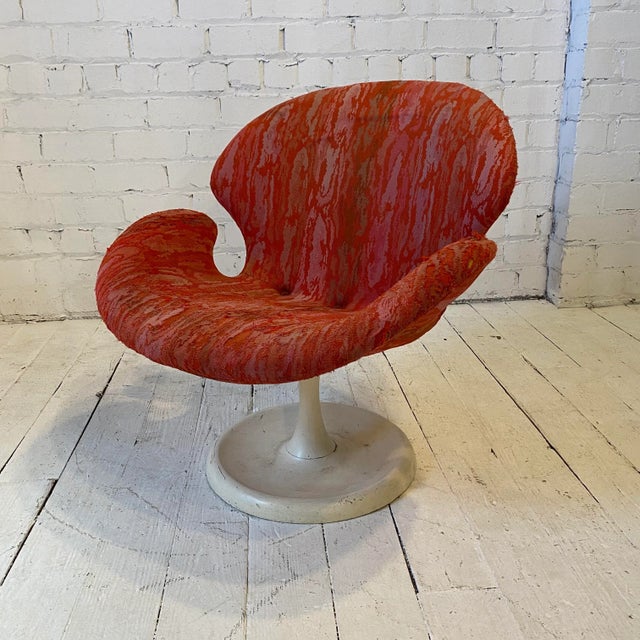 Mid Century Scandinavian Iris Tulip Swivel Base Club Chair For Sale - Image 13 of 13
