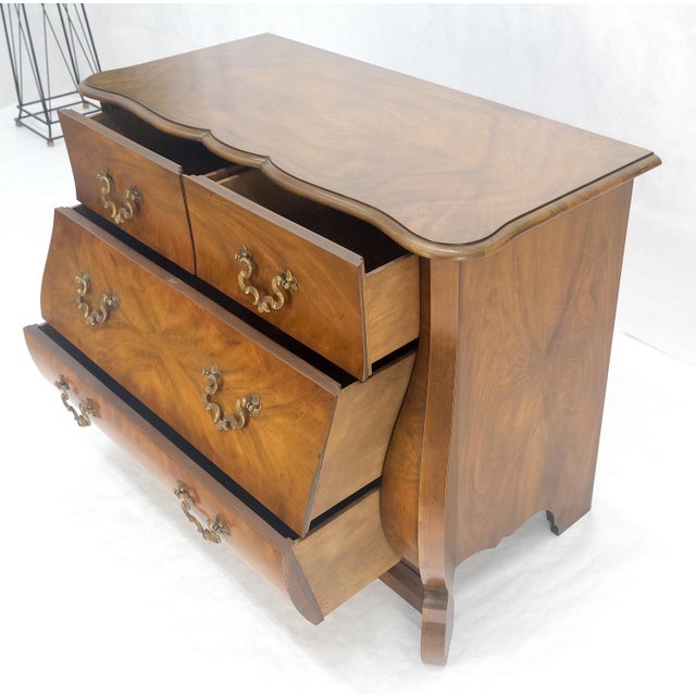 Baker Book Matched Bombay Style Heavy Brass Drop Pulls 3 Drawer Dresser Console For Sale - Image 12 of 12