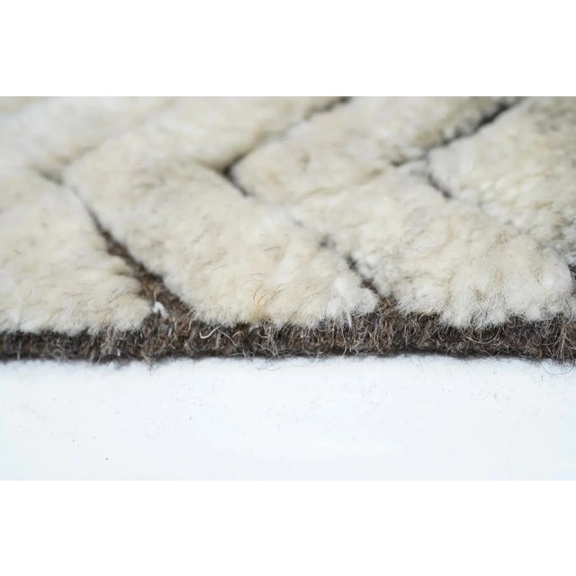 White Moroccan Rug 4'0" X 6'0" For Sale - Image 8 of 12