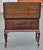 Wood Early 20th Century Victorian Walnut and Mahogany Sewing Rolling Side Cabinet For Sale - Image 7 of 11