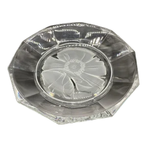 Vintage Sasaki Millefleurs Crystal Etched Flower Footed Centerpiece