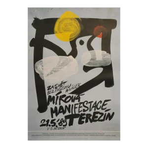 1989 Czech Activism Poster (Josef Flejsar) - Manifestation Against Fascism in Terezin