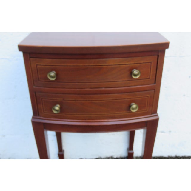 Tall Bow Front Mahogany Nightstand Side End Table 6163 For Sale - Image 9 of 15