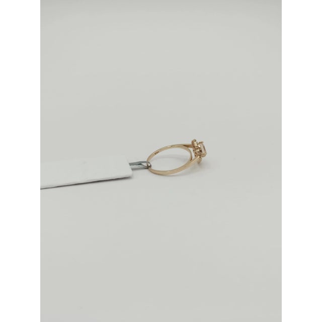 Mid 20th Century Morganite Square Cushion & Round Diamond Ring in 14k Rose Gold Size 7 For Sale - Image 4 of 8