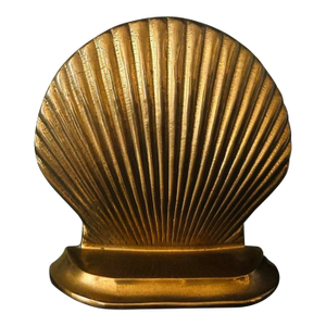 1960s Mid Century Modern Brass Shell Single Book End