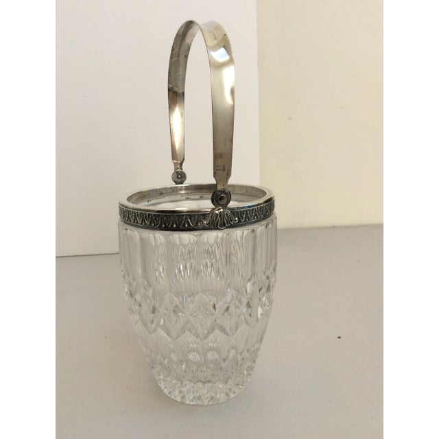 Traditional Sterling Silver & Crystal Ice Bucket For Sale - Image 3 of 7