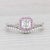 2010s Gia 1.13ctw Diamond Pink Sapphire Halo Engagement Ring Wedding Band Set Platinum, Size 8 For Sale - Image 5 of 9