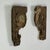 American Vintage Pair of Architectural Salvage Wood Elements With Remnant Paint in Scroll & Flower Design For Sale - Image 3 of 8