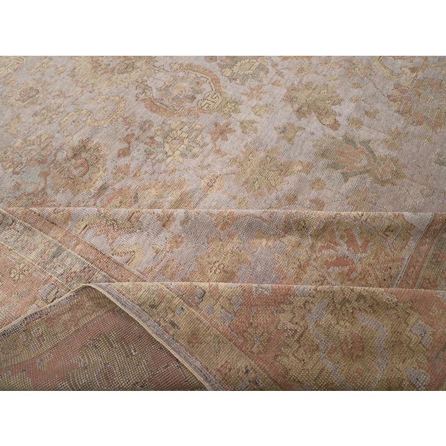 Textile Galerie Shabab Collection Early 20th Century Turkish Oushak Large Carpet For Sale - Image 7 of 8