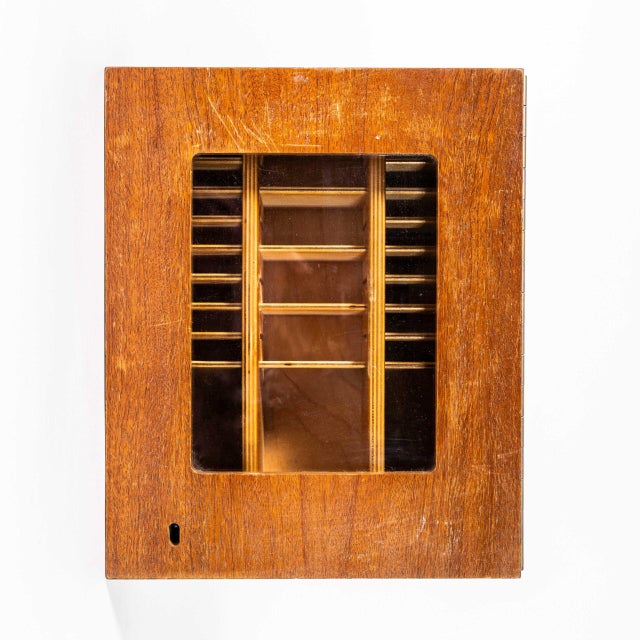 Brown Small Wooden Office Cabinet, 1950s For Sale - Image 8 of 8