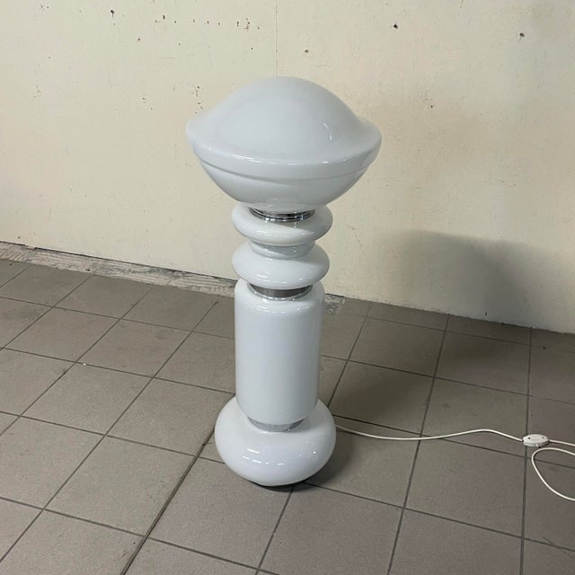 Silver Glass Birillo Floor Lamp from AV Mazzega, 1970s For Sale - Image 8 of 15