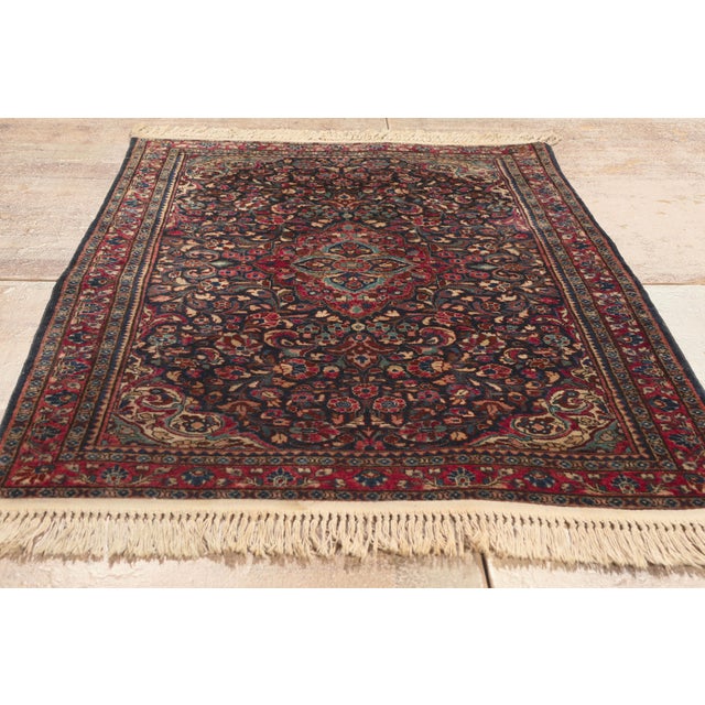Antique Persian Sarouk Rug, 03'05 X 04'11 For Sale - Image 9 of 10