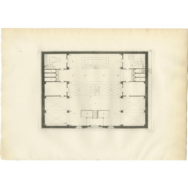 Chinese Agoda Temple Architectural Floor Plan Engraving, 1815 For Sale