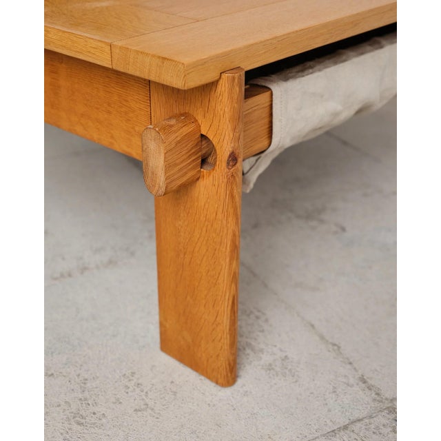 Large Brutalist Coffee Table in Oak by Tage Poulsen, Denmark, 1960s For Sale - Image 11 of 18