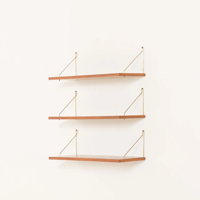 Mid-Century Modern Danish Teak Floating Shelves, 1960s, Set of 3 For Sale - Image 9 of 10