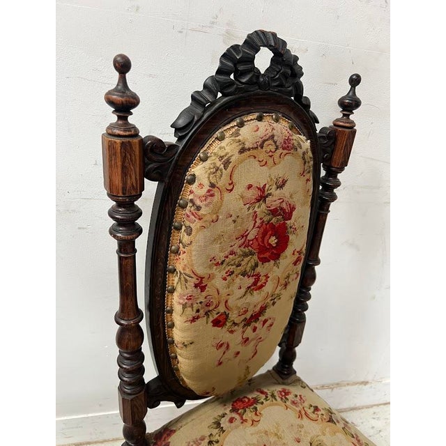 Napoleon III Lounge Chair in Wood For Sale - Image 4 of 14
