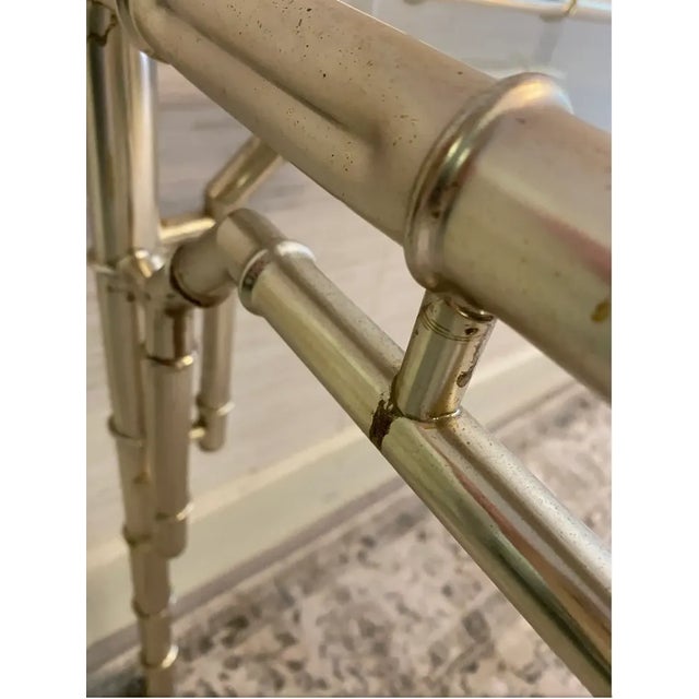 Amazing glass top console table. Faux bamboo design with fretwork. This is more gorgeous in person. Maison Bagues inspired...