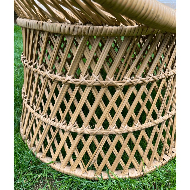 1970s Handwoven Wicker Barrel Chairs - Set of 4 For Sale In New York - Image 6 of 6