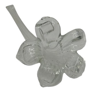 Mid-Century Hand Blown Glass Lily Flower Sculpture / Propagation Vase For Sale
