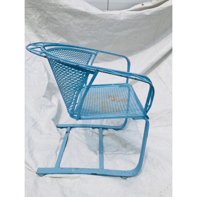 1940s Mid-Century Salterini Woodard Wrought Iron Flex Rocking Chair For Sale In New York - Image 6 of 10