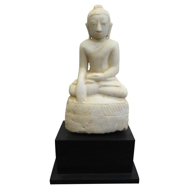 19th Century Alabaster Buddha Statue For Sale - Image 10 of 10