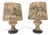 Vintage Table Lamps with Ceramic Base and Cork Shade from Leola, 1970s, Set of 2 For Sale