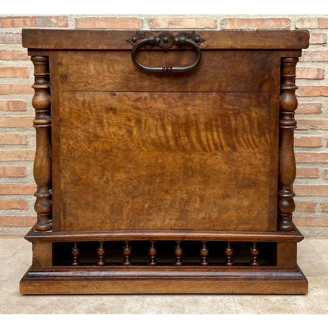 Rustic Vintage Wood Chest with Turned Columns, 1920s For Sale - Image 3 of 12