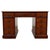 Antique English Walnut Pedestal Desk with Blue Leather Top For Sale - Image 12 of 12