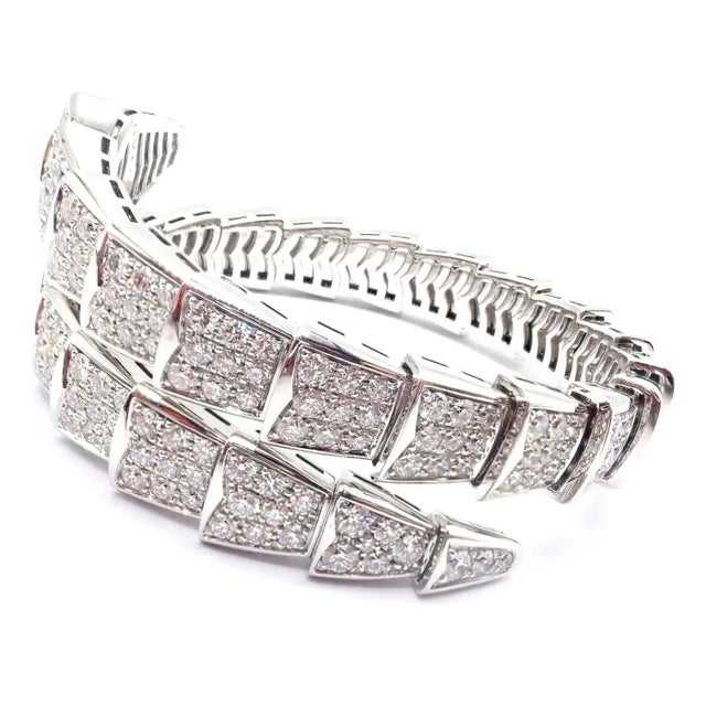 Bulgari Serpenti Viper White Gold Diamond Bangle Bracelet *Comes with certificate of authenticity **Retail Price: $96,000...