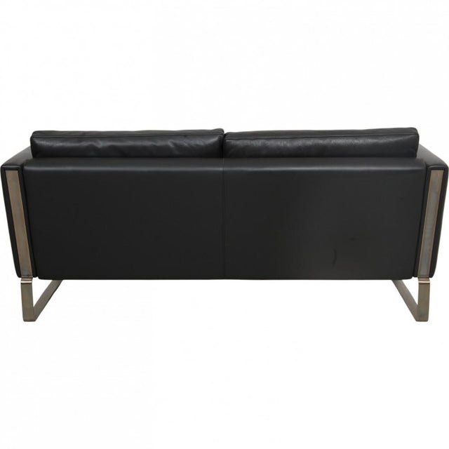 CH-103 Two-Seater Sofa in Grey Leather by Hans Wegner For Sale - Image 3 of 18