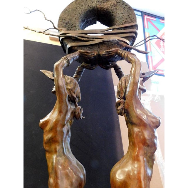 Renzo "One Thought Conceived" Bronze Sculpture Hand Signed Artwork Lifesize For Sale - Image 9 of 17