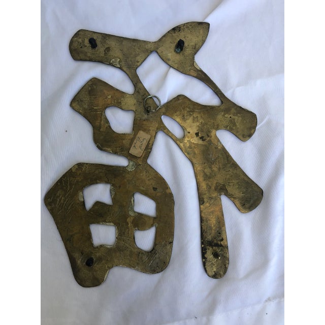 Metal Mid 20th Century Chinese Brass Wall Accents for Happy Good Luck & Love - Set of 3 For Sale - Image 7 of 9