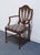 Duncan Phyfe High End Vintage Solid Mahogany Traditional Duncan Phyfe / Hepplewhite Style Shield Back Dining Arm Chair For Sale - Image 4 of 9