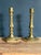 Pair of cast brass candlesticks in the French Restauration / Louis-Philippe manner, circa 1820-1860. Each with a hexagonal...
