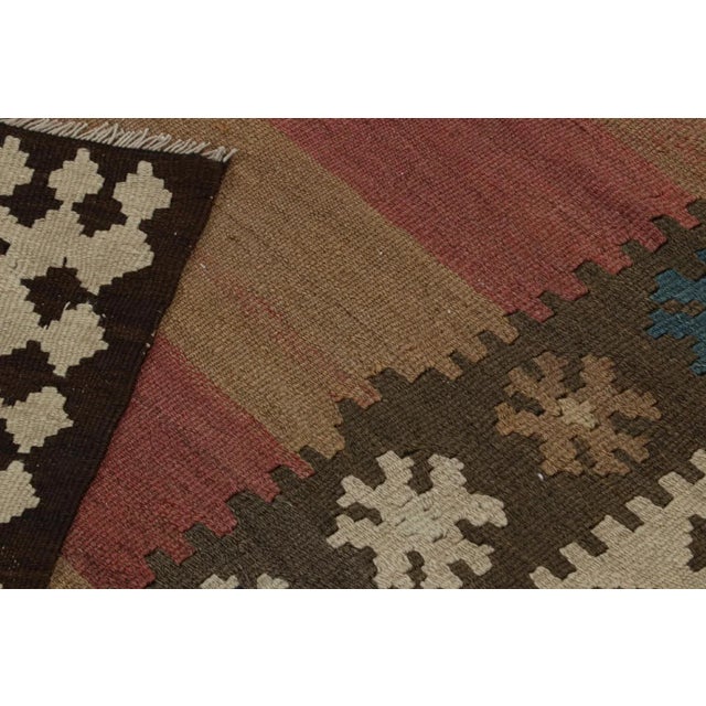 Textile Vintage Persian Kilim Rug in Brown Red & Blue Tribal Patterns by Rug & Kilim For Sale - Image 7 of 7