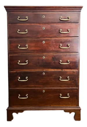 Antique Early 1800s New England Neoclassical Cherry Chest of Drawers, Former Top of a Chest on Chest.