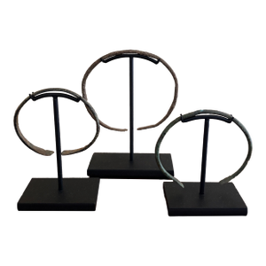 Set of Three Ancient Roman Bronze Bracelets on Custom Museum Mounts