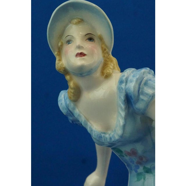 19th Century Ceramic Sculpture of Lady by Stephan Dakon for Goldscheider, Austria, 1940s For Sale - Image 16 of 18