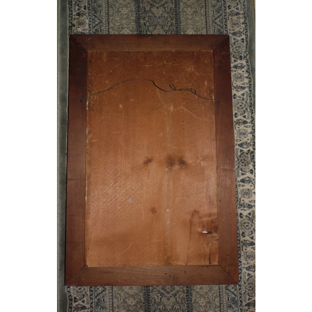 Antique Victorian Walnut Lemon Gilt Inset Deep Well Framed Mirror Mercury Glass For Sale - Image 12 of 12