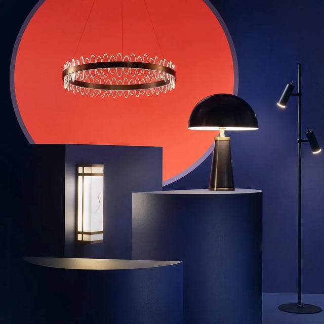 Modern Golden Bronze With Faux Marble Hudson Wall Light For Sale - Image 3 of 3