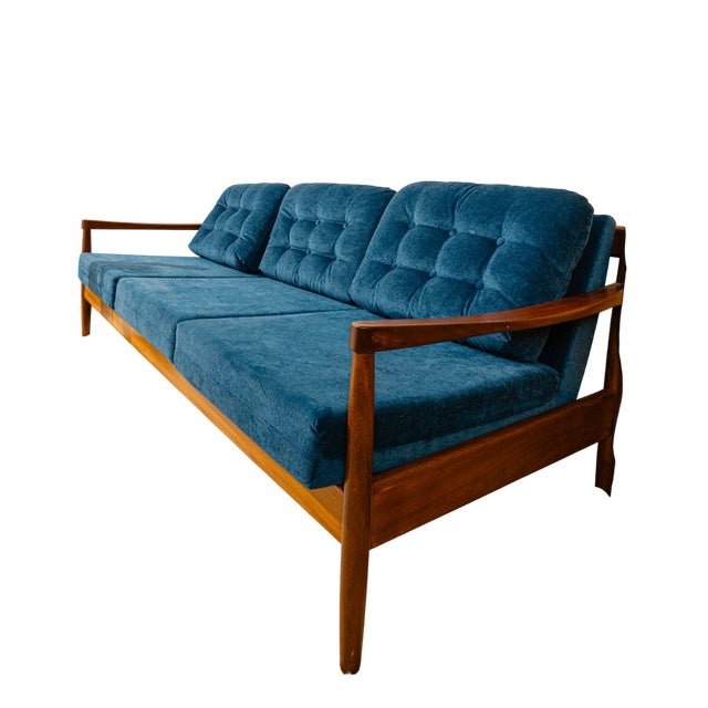 Danish Extendable Three-Seater Sofa in Teak, 1970s For Sale