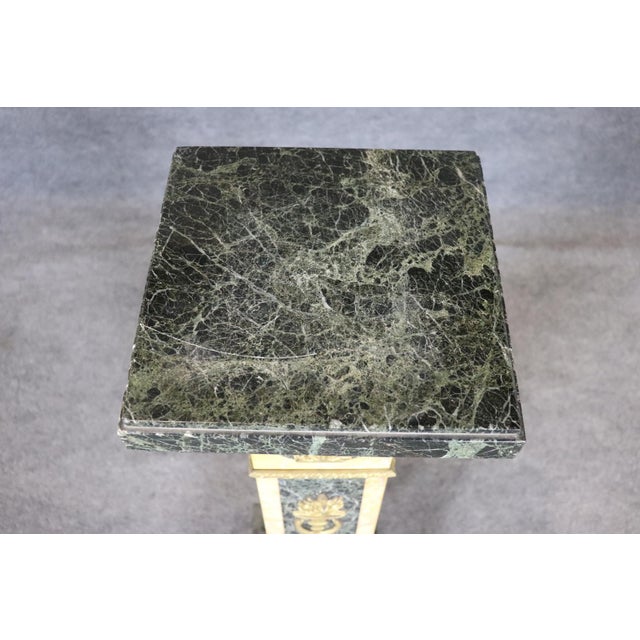 19th C French Louis XV Marble Pedestal With Bronze Figural Accents For Sale - Image 9 of 14
