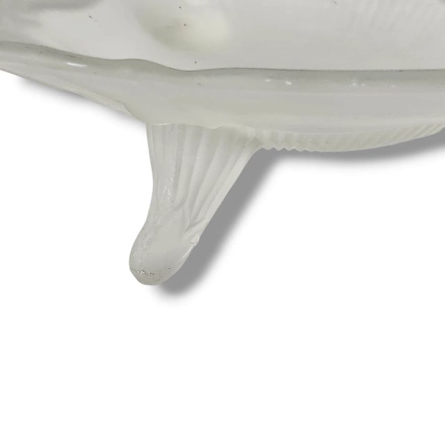 White Lancaster Glass Depression Era Bowl Kay's Line Satin 3 Toed Bowl For Sale - Image 8 of 13