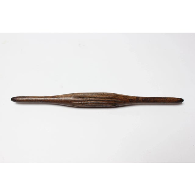 Ca. 1920s ribbed Chapati roller used to make Indian flatbread. Ribbed texture with signs of age (patina / light wear to...
