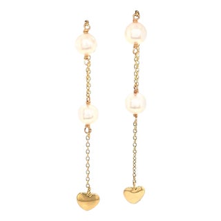 Akoya Pearl Earrings 14k Yellow Gold Certified For Sale