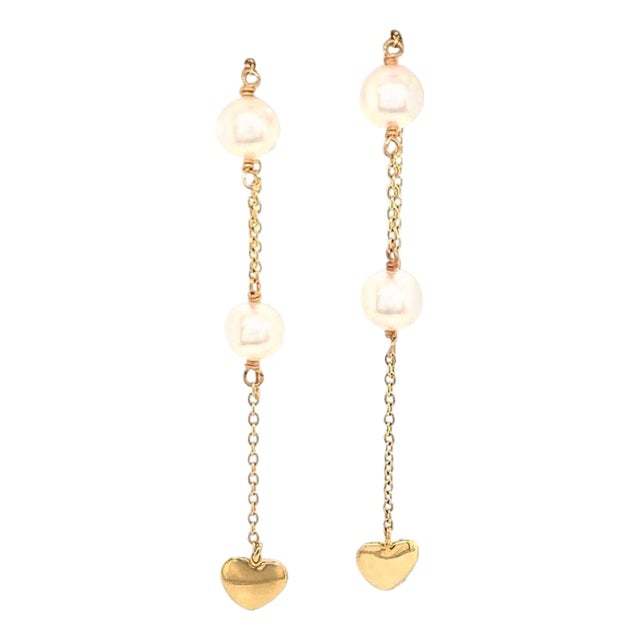 Akoya Pearl Earrings 14k Yellow Gold Certified For Sale