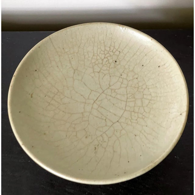 Korean White Ceramic Stem Dish Joseon Dynasty For Sale - Image 11 of 13